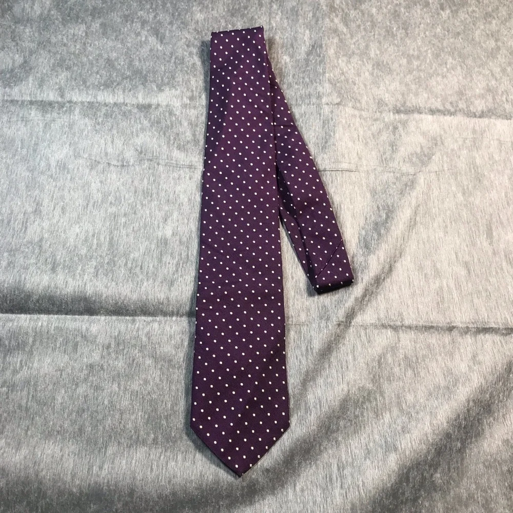 Brooks Brothers Purple Tie with White Polka Dots